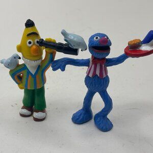 Sesame Street Muppets Figures Grover W/ Dish & Bert W/ Telescope - Lot of 2